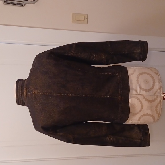 Ralph Lauren Metallic Glaze Black Denim Jacket - Picture 4 of 11